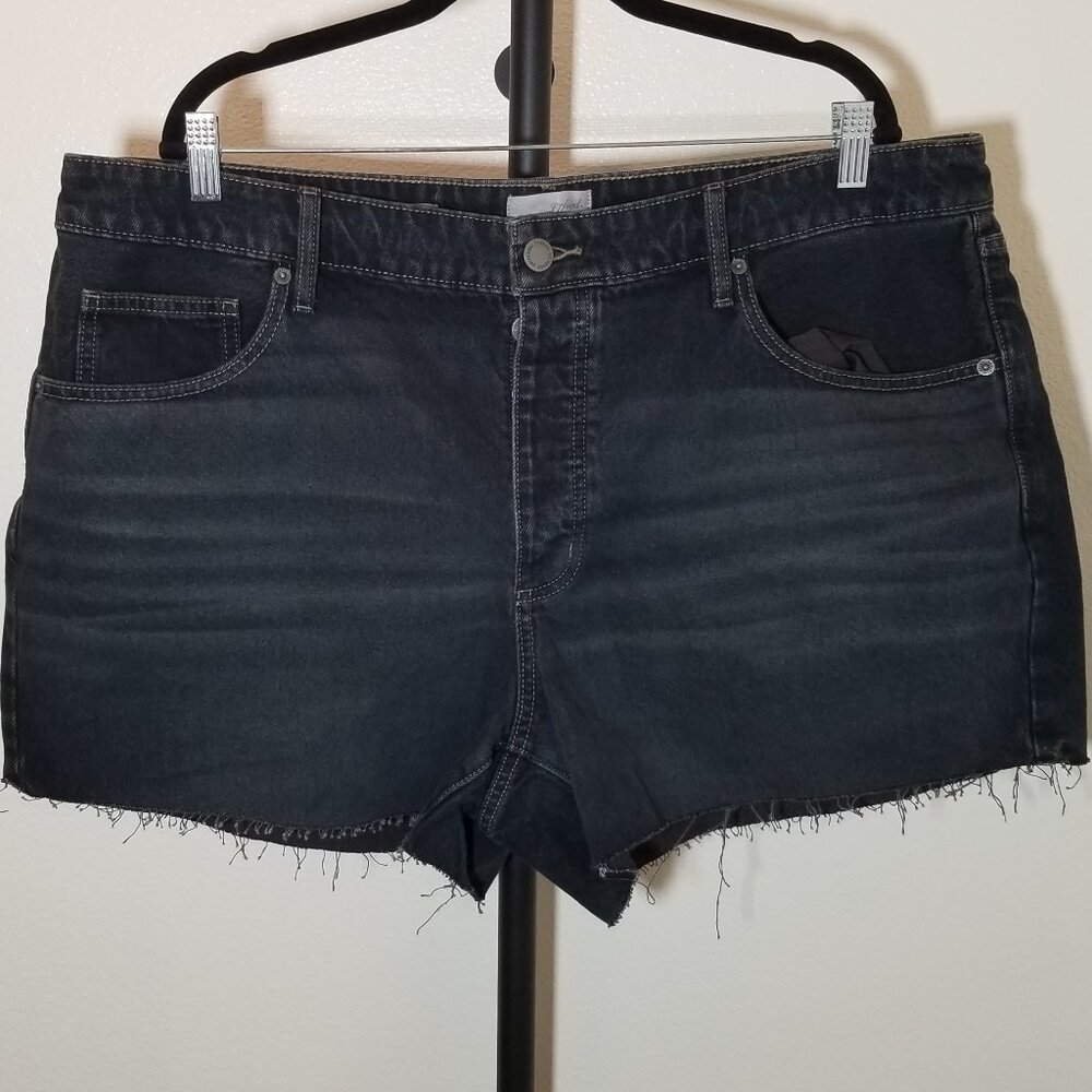 Universal Thread Womens Sz 17 Baggy Denim Button Fly Cut Off Shorts Black 90's